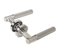 Z751 Hexagon Knurled Lever Rose Door Handles In Satin Nickel - Handlestore