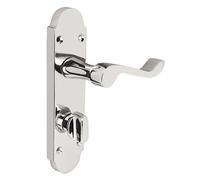 Z77 Shaped Scroll Chrome Bathroom Interior Door Handles, 168 X 42mm - Handlestore