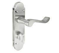 Z77 Shaped Scroll Silver Bathroom Interior Door Handles, 168 X 42mm - Handlestore
