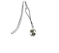 Z8 Dollar peso Sign Fine English Pewter Pendant On A Pattern Bookmark with Cord