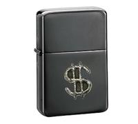 Z8 dollar peso sign fine English Pewter Pendant On A petrol wind proof BLACK Lighter