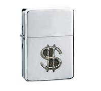 Z8 dollar peso sign fine English Pewter Pendant On A petrol wind proof SILVER Lighter