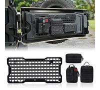 Z8 Wrangler Tailgate Tactical Panel with 3 Moll Pouch/for Jeep Rear Door Cargo Organizer Kit Compatible with Jeep Wrangler 2007-2022 JK JKU & 2018-2022 JL JLU (Aluminum Alloy)