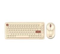 Z82 Wireless Mechanical Keyboard 3 Modes Bluetooth Compact PBT Keyboard For Office And Gaming(White Keyboard Mouse)