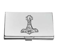 Z96 Thor's Hammer Pewter on a Stainless Business Card Case Holder