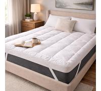 Zaahaan 10cm Mattress Topper Super King - Extra Thick Hotel Quality Microfiber Bed Topper - Deep Filled, Hypoallergenic & Breathable Cloud Topper with Secure Straps (180 x 200 cm)