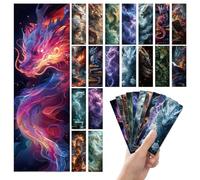 Zaamwoyy 100 Pcs Fantasy Dragon Bookmarks Bulk, Laminated Cool Book Marks for Book Lovers, Mythical Animal Reading Accessories Gift for Men, Teacher, Teens, Students, Romantasy Reader, Bookworm