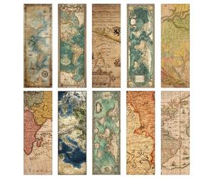 Zaamwoyy 100 Pcs Vintage Map Bookmarks Bulk, Geography Map Paper Bookmarks for Men Women, Old World Bookmark Set Gifts for Book Lovers Students History Lovers Travel Scrapbooking