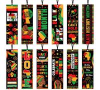 Zaamwoyy 120 Pcs Black History Month Bookmarks, Inspirational Black History Matter Bookmarks Bulk with Ribbon, African American Proud Bookmark Gifts for Women Man Celebration Party Supplies