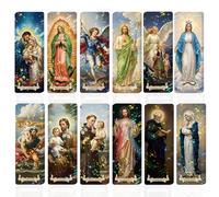 Zaamwoyy 48 Pcs Catholic Bookmarks, Christian Religious Paper Bookmark Bulk for Women Man, Jesus Virgin Mary Angel Bookmark Catholic Gift for Reading Lovers Church Accessories
