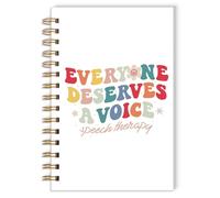 Zaamwoyy Speech Language Pathologist Therapy Gifts, Speech Therapy Spiral Notebook 5.5 x 8.3 Inch, Everyone Deserves a Voice SLP Notebook for Women Man Coworkers Gift