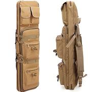 ZAANU Rifle Cases Gun Bag, 2 Rifle Bags Outdoor Tactical Double Carbine Cases Carbine Gun Case Backpack Tactical for Long Gun for Hunting Shooting Range Sports Storage,Brown-1.2m