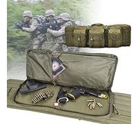 ZAANU Rifle Cases Gun Bag, Tactical Double Rifle Gun Case - Soft Range Bag - Room for Two Rifles, Shotguns, and Storage for Pistols, Handguns, Ammo, Magazines,Green-36in