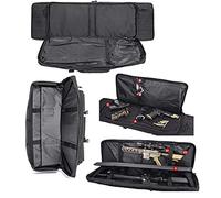 ZAANU Rifle Cases Gun Bag, Tactical Double Rifle Gun Case - Soft Range Bag - Room for Two Rifles, Shotguns, and Storage for Pistols, Handguns, Ammo, Magazines,Black-42in