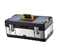 ZAANU Stainless Steel Toolbox Repair Tools Storage Case Hardware Organizer Large Space Multifunction Storage Box for Household Car Trunks Garage, 14inch/595 (Color : 17inch)