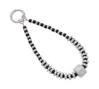 Zaardend Phone Charm, Cell Phone Chain Lanyard Wrist Strap Beaded String for Women Girls, Wristlet Strap for iphone Charm,Gift Ideal (Black01) (B)