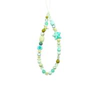 Zaardend Phone Charm Strap, Universal Cell Phone Lanyard Wrist Strap Beaded Blue Star Chain String Handmade for Women Girls