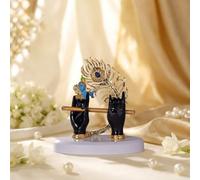 ZAARIYA Lord Krishna Hand Idol with Flute for Home Decor | God Statue for Pooja Room Decoration (Black) (4.5 x 4.5 x 2.5 Inches)