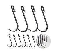 ZAAWUUT 10 Pieces J-Shape Wire Rack Hook,Stainless Steel Small Hanging Sink Grid Clip Hook for Wire Shelf Storage Rack in Office Home Workshop Warehouse (Black)