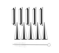 ZAAWUUT 11-Pack Cannoli Form Tubes,Stainless Steel Cream Horn Mold,DIY Baking Mould for Cannoli Forms Cream Roll Croissant