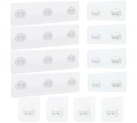 ZAAWUUT 12-Pack Shower Caddy Adhesive Replacement Hooks,Strong Adhesive Sticker Hook,No Drilling Transparent Adhesive for Storage Shelf Rack Basket Holder (Mix Style, 12)