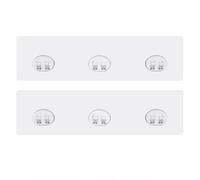 ZAAWUUT 2-Pack Shower Caddy Adhesive Replacement Hooks,Strong Adhesive Sticker Hook,No Drilling Transparent Adhesive for Storage Shelf Rack Basket Holder (3-Hook, 2)