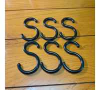 ZAAWUUT 3.3" S Shaped Hooks,6-Pack,Storage Hanging Holders,Portable Hooks for Workshop Office Kitchen Bathroom Exhibition (Black)