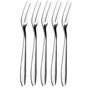 ZAAWUUT 5-Pack Stainless Steel Forks,2 Prong Cocktail Appetizer Dessert Fruit Tasting Forks for Party Travel,5.11-inch (Silver)