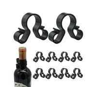 ZAAWUUT Champagne Wine Bottle Safety Clips,10 Pieces Bottle Sparklers Service Hanging Buckle Holder for Wedding Birthday Party Supplies (Black, Double-Clip)