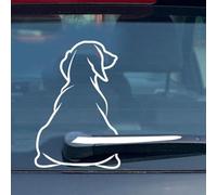 ZAAWUUT Dog Moving Tail Wiper Sticker,Waterproof Rear Windshield Wiper Decal,Cartoon Funny Stickers for Car Window Laptop Decoration (White)