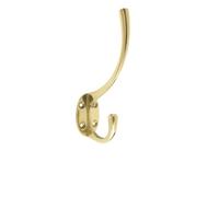 ZAB80 Victorian Hat and Coat Hook 5" Polished Brass From The Door Handle Strore
