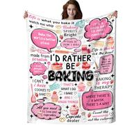 ZABAOBO Baker Blanket Baking Present for Cookie Lovers Girls, Bakers Stuff Cooking Throw Blankets, Funny Baking Gifts for Women Mom Sister Wife 130x150cm(50x60Inch)