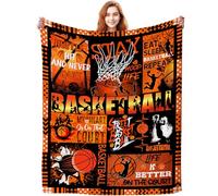 ZABAOBO Basketball Blanket Gifts for Boys Girls Men,Basketball Accessories Sport Throw Blankets,Coach Gifts for Team Lovers Players 50"X 40" INCH