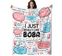 ZABAOBO Boba Blanket Ice Milk Tea Gifts for Kids Girls, Cute Bubble Tea Stuff Cute Anime Throw Blankets, Boba Lovers Gift for Women Adults 130x150cm(50x60Inch)
