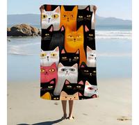 ZABAOBO Cat Kitten Beach Towel,Cute Cat Microfiber Bath Towel for Women Adults Girls Cats Lovers,Funny Beach Towels for Surf Sports Swim Pool 80X160 cm