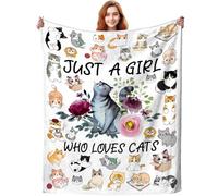 ZABAOBO Cute Cat Blanket Animals Pet Pattern Gifts for Cat Lovers,Cats Stuff Cats Throw Blankets,Funny Kitten Themed Gift for Adults Girls Women 50"X40"INCH