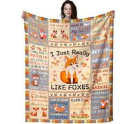 ZABAOBO Cute Fox Blanket Gift for Women Adults,Foxes Stuffed Animal Throw Blankets,Fox Gifts for Girls Foxes Lover 50"X40"INCH
