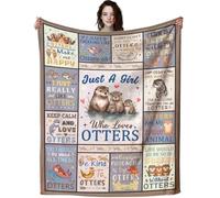 ZABAOBO Cute Sea Otter Blanket for Women Girls,Otters Stuffed Animal Throw Blankets,Otter Gift Ideas for Teens Adults 60"x50"INCH