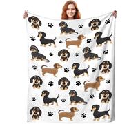 ZABAOBO Dachshund Blanket Animals Pet Pattern Gifts for Dachshund Lovers,Wiener Dog Stuff Dachshunds Throw Blankets,Animal Stuffed Gift for Women Dog Lovers 60"x50"INCH