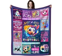 ZABAOBO Football Blanket Gifts for Girls Kids Teens,Football Stuff Soccer Ball Throw Blankets,Football Team Gifts for Sport Fans Soccer Lovers Players 60"x50" INCH