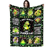 ZABAOBO Funny Frog Blanket Gifts for Frog Lovers,Anime Stuff Cute Frogs Throw Blankets,Frogs Themed Gifts for Women Girls 50"X40"INCH