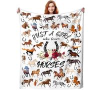 ZABAOBO Horse Blanket Equestrian Gifts for Girls Women,Horses Stuff Animals Throw Blankets,Horses Themed Gift for Horse Lovers 50"X40"INCH