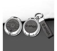 ZABEES Car Key Fob Cover for Smart #1#3 Brabus, Car Remote Control Key Shell, Durable Car Key Case Holder Keychain Keyring Car Key Protector Shell for Man Women,C Grey