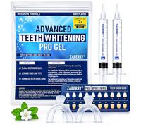 ZABERRY Teeth Whitening Kit with 2 x 10ml Gel + 2 Mouldable Custom-Fit Trays, At-Home Whitening Treatment, Gentle for Sensitive Teeth