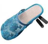 ZAbina Chinese Mesh Slippers For Women, Floral Breathable Mesh Chinese Sandal Slippers For Women(Color:Blue,Size:6 UK)