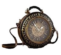 ZAbina Clock Purse Working Clock Handbags For Women Vintage Shoulderbags PU Leather Handbag Retro Shoulder Bag (Color : E, Size : 12 * 5 * 14.5IN)