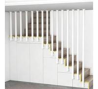 zable White Metal Balustrades Wrought Ironfor Attic Deck & Corridor 130cm High Baluster Post Sidewall to Ceiling Safe Fence