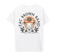 Zac Brown Band Unisex-Adult Official Merch White Bull Logo Tee, White, S