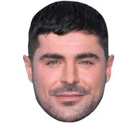 Zac Efron (Stubble) Celebrity Mask, Flat Card Face, Fancy Dress Mask