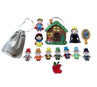 ZAC HOME Fairytale Storytelling Puppets - Dwarfs, Princess, Prince, Evil Queen & Story Accessories - Felt Puppets with Storage Bag for Kids Storytelling, Nursery Rhymes, and Pretend Play